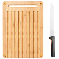Súprava - bambusový lopárik a nôž na krájanie chleba Functional Form - FISKARS 1057551