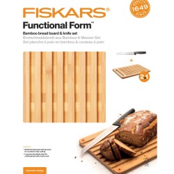 Súprava - bambusový lopárik a nôž na krájanie chleba Functional Form - FISKARS 1057551